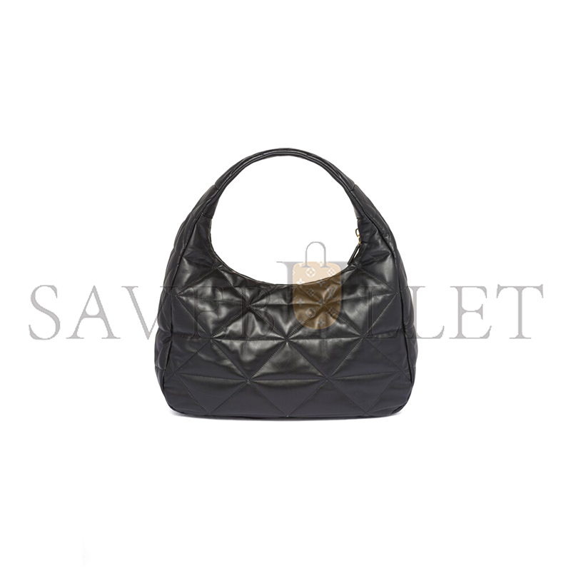 Pra*a large topstitched nappa-leather bag 1bc183 (40*27*11.5cm)